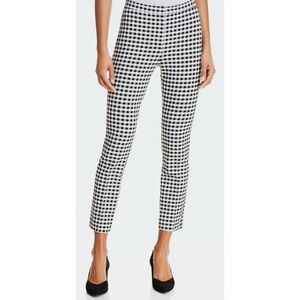 Theory Black White Gingham Cropped Pants Size 4 Slim Ankle Career Work Pants